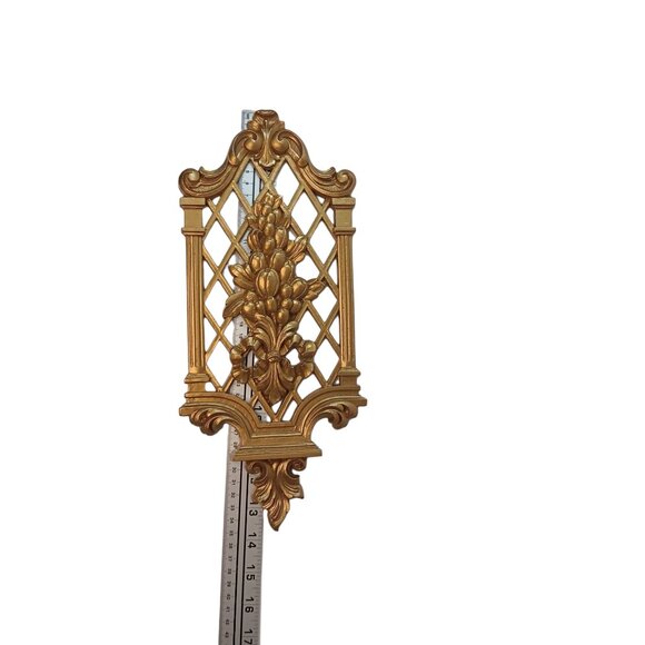 1970’s Hollywood Regency Gold Wall Plaques Set Of Two Dart Industries Syroco - Picture 14 of 14